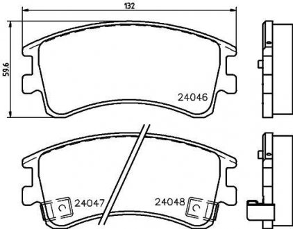 Колодки гальмівні дискові передні Mazda 6 2.0 2.3 (02-07) Nisshinbo NP5007