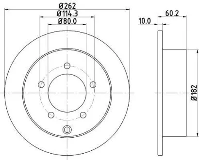 Диск гальмівний зад. Mitsubishi Eclipse II 96- Outlander 03-, Space Runner 99- Hella pagid 8DD 355 119-181