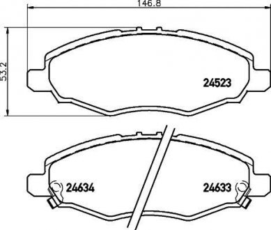 Колодки тормозные дисковые передние Toyota Hilux 2.5 (04-) Nisshinbo NP1057 (фото 1)