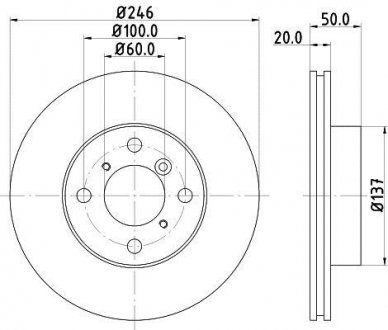 Диск гальмівний передний Suzuki Liana 1.3, 1.4, 1.5 (01-07) Nisshinbo ND9007