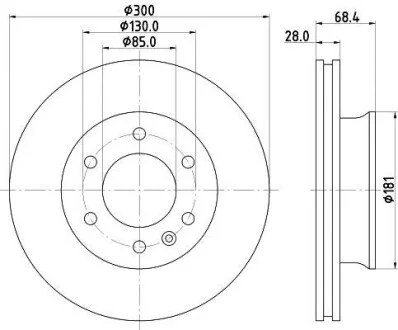 Тормозной диск перед. Sprinter/Crafter 06- (300x28) HELLA PAGID Hella pagid 8DD355117-621
