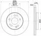 Тормозной диск перед. E220-300 W124 93-95 (284x22) HELLA PAGID Hella pagid 8DD355100-941 (фото 1)