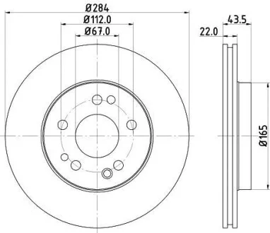 Тормозной диск перед. E220-300 W124 93-95 (284x22) HELLA PAGID Hella pagid 8DD355100-941