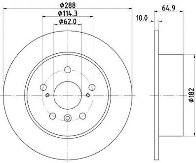 Диск тормозной задний Toyota Camry 2.0, 2.4, 3.0 (93-06) Nisshinbo ND1001K