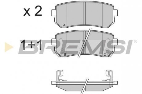 Тормозные колодки зад. Hyundai Accent/Kia Rio/Ceed 05- (mando) Bremsi BP3241 (фото 1)