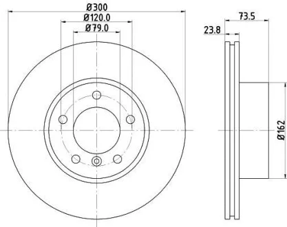 Тормозной диск перед. E81/E87/E88/E90/E92/E93 04- HELLA PAGID Hella pagid 8DD355111-921