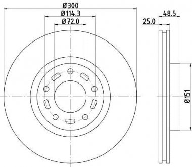 Диск гальмівний передній Mazda 3, 5 1.8, 2.0, 2.2 (05-) Nisshinbo ND5002K