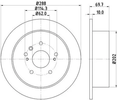 Диск гальмівний з покриттям PRO; задн. Hella pagid 8DD355114-991