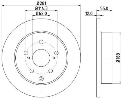 Диск гальмівний зад. Lexus RX270/350/450H 12-/Toyota Rav 4 IV 2.0D-3.5 08- Hella pagid 8DD 355 118-881