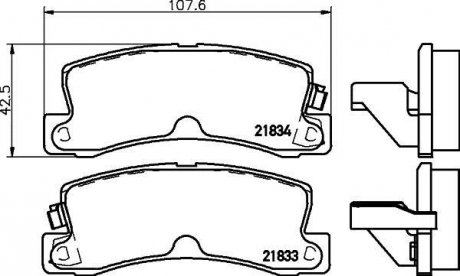 Колодки гальмівні дискові задні Lexus ES 3.0 (96-01) Nisshinbo NP1011