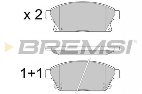 Гальмівні колодки пер. Astra J/Zarifa/Chevrolet Cruze 09- Bremsi BP3405 (фото 1)