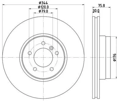 Тормозной диск пер. RANGE ROVER III 02-05 (PRO) HELLA PAGID Hella pagid 8DD355128-381