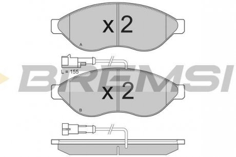 Гальмівні колодки пер. Jumper/Ducato/Boxer 06- (1.1-1.5t) Bremsi BP3285