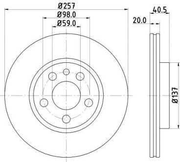 Тормозной диск перед. Scudo/Jumpy/Expert 96-06 Hella pagid 8DD355105-621