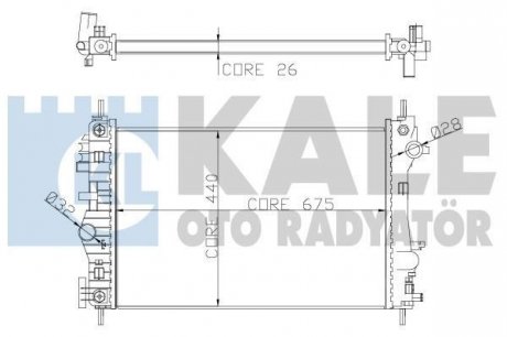 KALE OPEL Радиатор охлаждения Insignia 2.8i V6 08-,Chevrolet Malibu 2.4 Kale oto radyator 352300