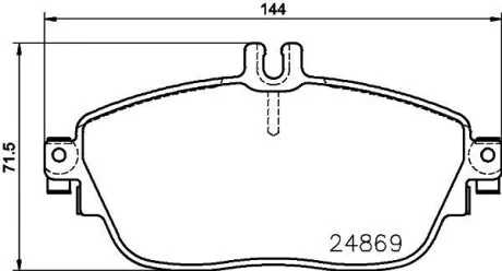 Гальмівні колодки дискові перед. Mercedes B - class 11- / A - class 11- Hella pagid 8DB 355 019-721