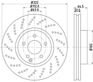 Тормозной диск перед. W204/W212/C207 1.8-3.5 HELLA PAGID Hella pagid 8DD355114-231