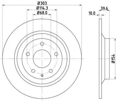 Диск гальмівний з покриттям PRO; задн. Hella pagid 8DD355118-541
