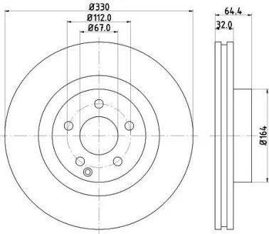 Тормозной диск перед. W211/204 02-15 (PRO) HELLA PAGID Hella pagid 8DD355109-431
