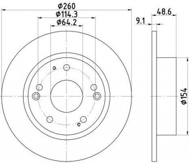 Диск тормозной задний Honda Accord 2.0 2.4 (06-) Nisshinbo ND8026K (фото 1)