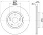 Гальмівний диск перед. Toyota Auris, Avensis, Verso 1.6-2.2D 03.07- Hella pagid 8DD 355 114-281 (фото 1)