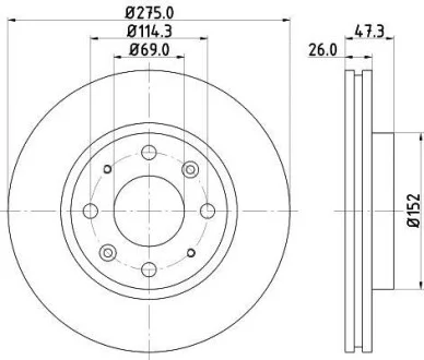 Тормозной диск перед. Cerato 04- 1.5-2.0 HELLA PAGID Hella pagid 8DD355111-781