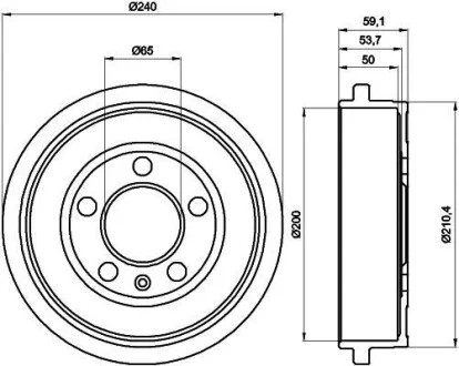 Тормозной барабан Fabia/Polo 1.0-2.0 99- HELLA PAGID Hella pagid 8DT355300-371