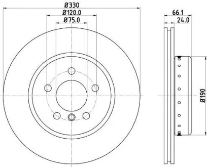 Диск гальмівний передній BMW 5 (F10), 5 (F11) 1.6-3.0D 06.09-02.17 Hella pagid 8DD 355 120-661