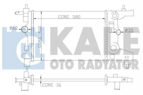 KALE OPEL Радиатор охлаждения Astra J,Chevrolet Cruze 1.6/1.8 09- Kale oto radyator 355200