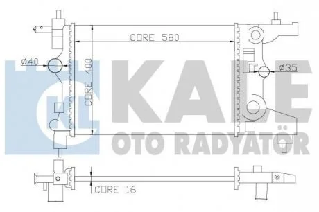 KALE OPEL Радиатор охлаждения Astra J,Chevrolet Cruze 1.6/1.8 09- Kale oto radyator 355200