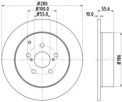 Диск гальмівний з покриттям PRO; задн. Hella pagid 8DD355111-671