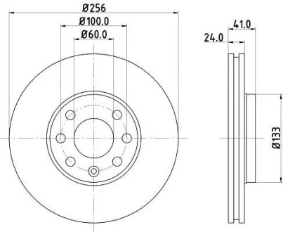 Тормозной диск Astra/Corsa 94-11 (PRO) HELLA PAGID Hella pagid 8DD355106-051
