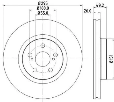 Тормозной диск перед. Avensis T25 04- HELLA PAGID Hella pagid 8DD355111-651