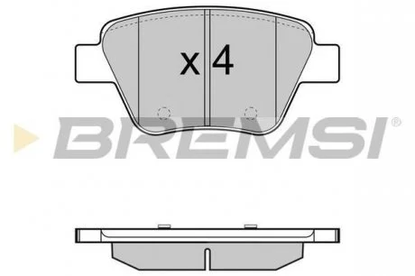 Гальмівні колодки зад. Caddy/Jetta 10-/Golf 09-13 Bremsi BP3429