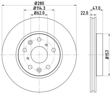 Диск гальмівний; передн. Hella pagid 8DD355113-631