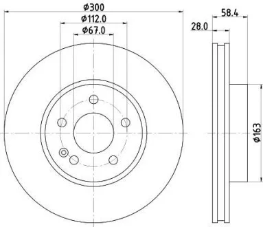 Тормозной диск перед. Vito (639) 03- HELLA PAGID Hella pagid 8DD355110-071