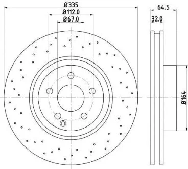Тормозной диск перед.W221/C216 05-13 HELLA PAGID Hella pagid 8DD355115-011
