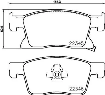 Гальмівнi колодки дисковi перед. Opel Astra K 1.0-1.6D 06.15- Hella pagid 8DB 355 024-781