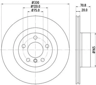 Диск гальмівний з покриттям PRO; задн. / BMW X3 F 25 2010-2017 Hella pagid 8DD355119-541