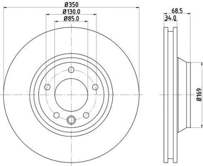 Тормозной диск перед. Audi Q7 Л Hella pagid 8DD355109-781