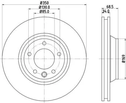 Тормозной диск перед. Audi Q7 Л HELLA PAGID Hella pagid 8DD355109-781