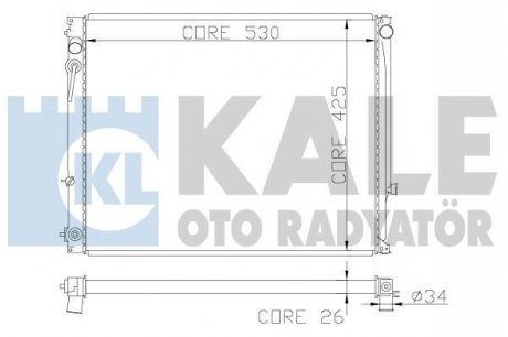 KALE OPEL Радиатор охлаждения Combo Tour,Corsa C 1.4/1.8 Kale oto radyator 363600