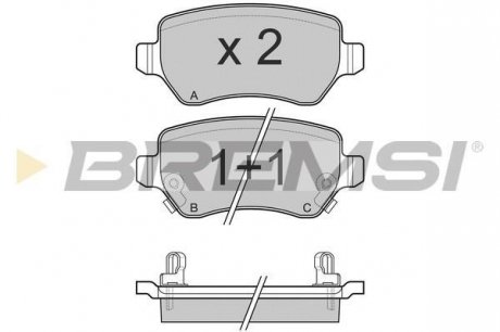 Гальмівні колодки зад. Combo 05-/Astra G/H Bremsi BP3027