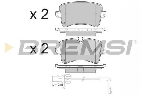 Гальмівні колодки зад. Audi A6 10- (TRW) Bremsi BP3493 (фото 1)