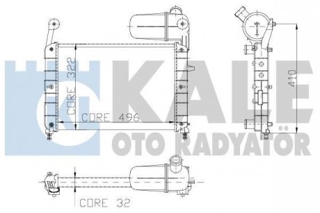 KALE FIAT Радиатор охлаждения Tempra,Tipo 1.4/1.6 88- Kale oto radyator 101500