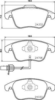 Гальмівні колодки дискові перед. Audi A4/Q5 (8RB) 08- Hella pagid 8DB 355 013-861