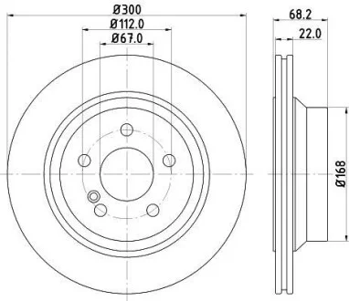Гальмівний диск зад. MB E (W211) 2.6-3.5 03.03-07.09 Hella pagid 8DD 355 108-861