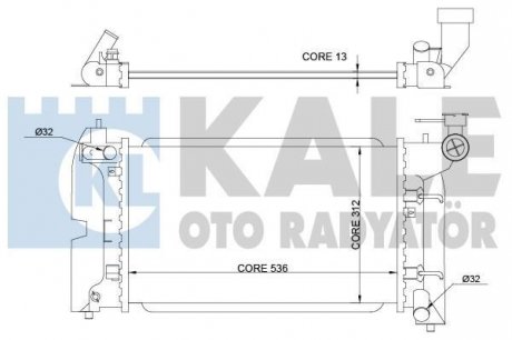 KALE TOYOTA Радиатор охлаждения Corolla 1.4/1.6 01- Kale oto radyator 366200