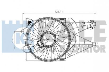 KALE FIAT Вентилятор радиатора Linea 1.3/1.6d 07- Kale oto radyator 195820