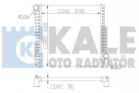 KALE BMW Радиатор охлаждения X5 E53 3.0d/3.0i Kale oto radyator 354300